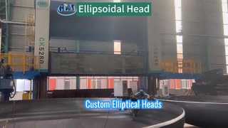Wykonane na zamówienie duże głowice eliptyczne ze stali węglowej, ze szlifowaniem i fazowaniem.