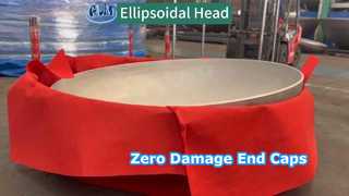 Zaślepki końcowe ze stali nierdzewnej były przez cały proces chronione czerwoną tkaniną.